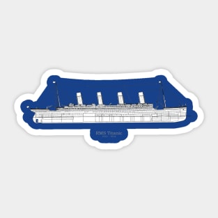 RMS Titanic ship plans. White Star Ocean Liner -  ABpng Sticker